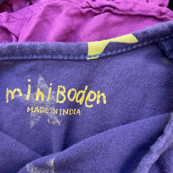 Mini Boden Purple & Yellow Star Long Sleeve Ruffle Dress Size 5-6 Y - Picture 5 of 11